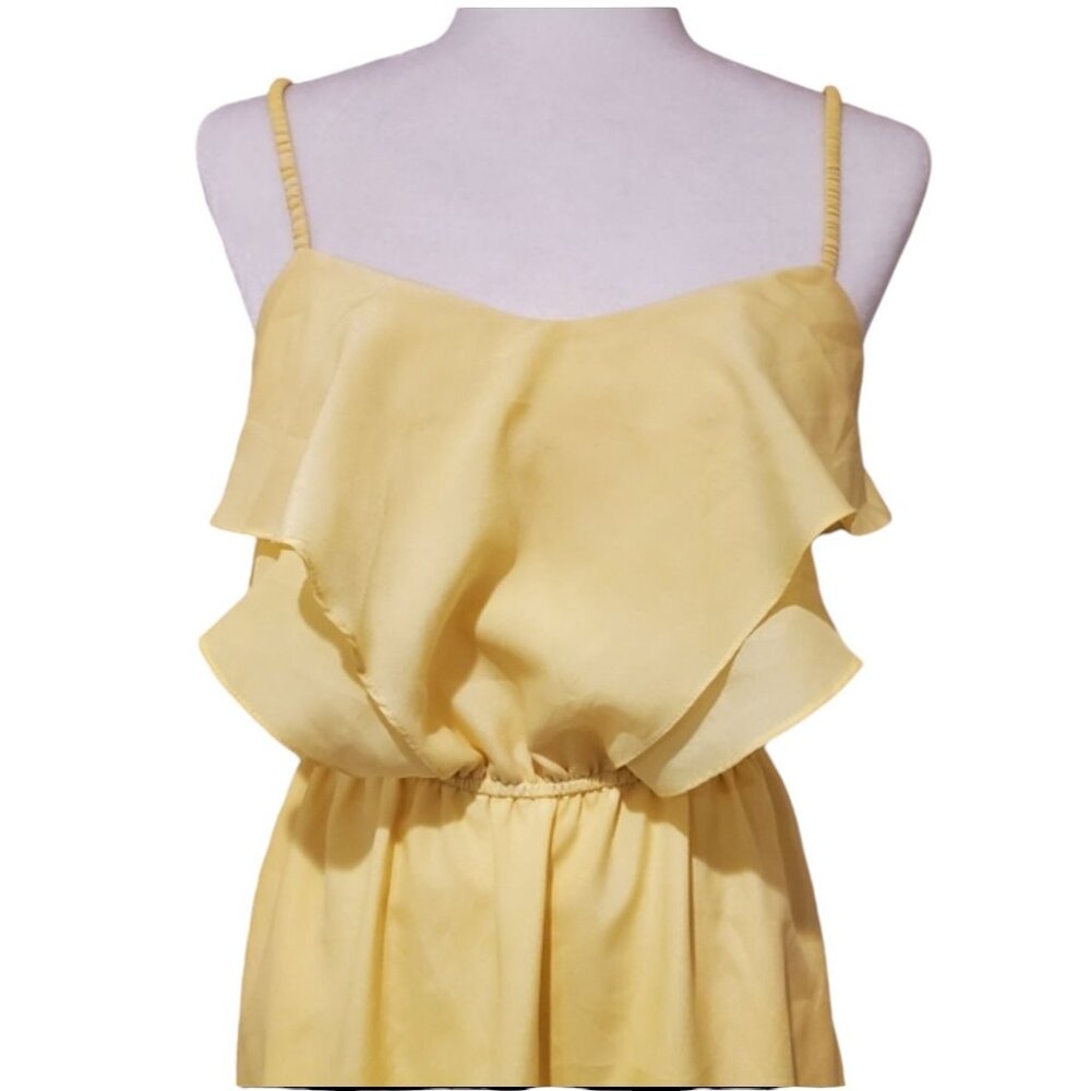 BCBGeneration Yellow Ruffle Spaghetti Strap Mini Dress XSmall - Picture 12 of 12